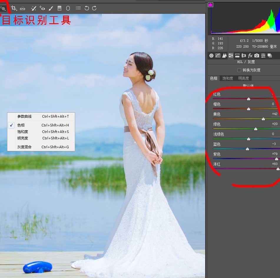 Photoshop如何给外景婚纱照调出蓝色小清新艺术效果？